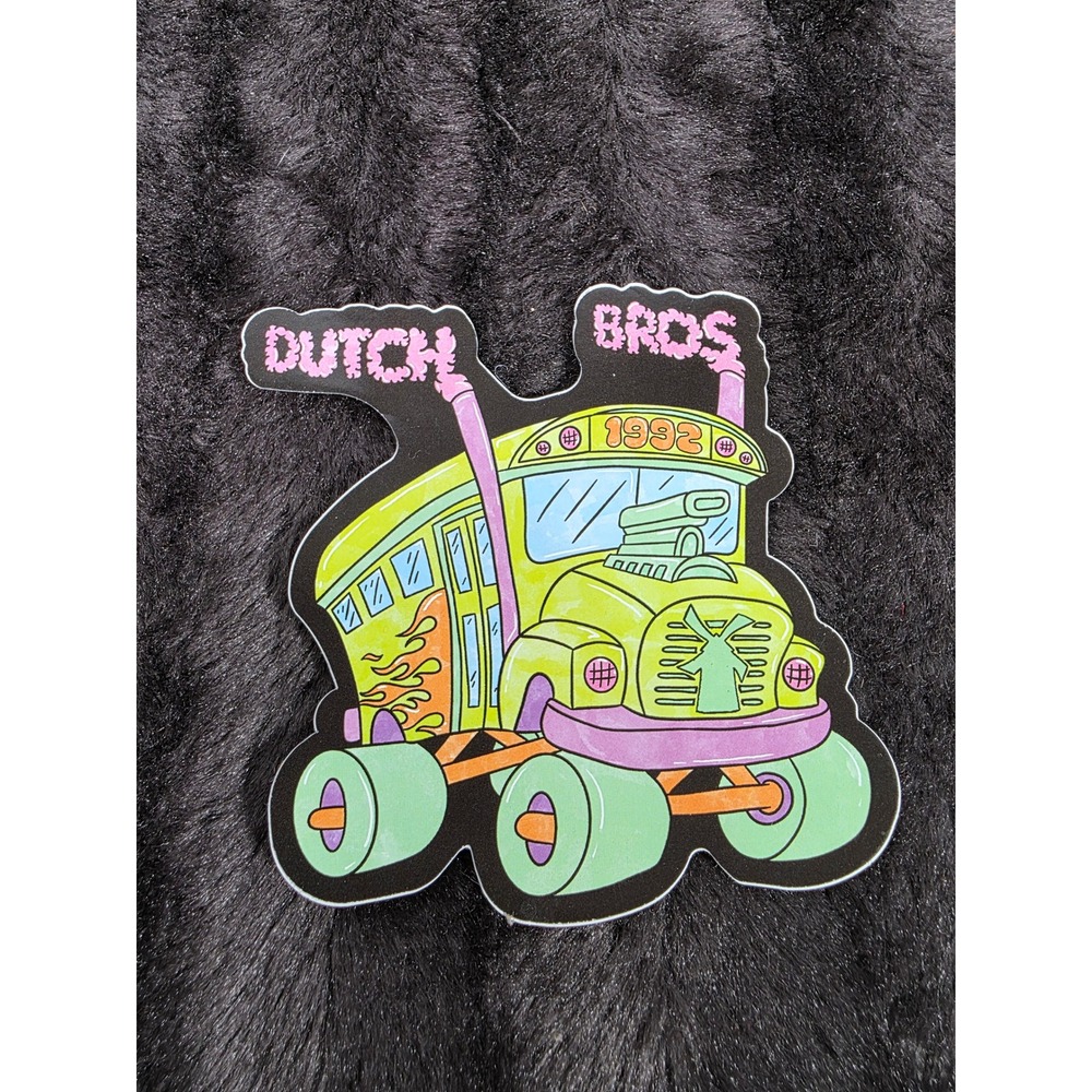 Dutch Bros Coffee Buck For Kids Sticker Monster Truck School Bus 1992 Neon Decal